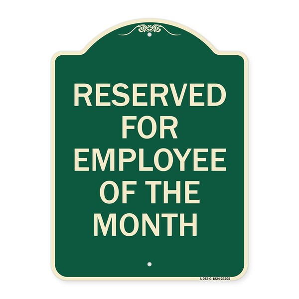 Signmission Reserved for Employee of the Month Heavy-Gauge Aluminum Architectural Sign, 24" x 18", G-1824-23205 A-DES-G-1824-23205 - main